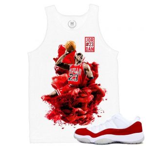 Match Varsity Red 11 lows Jordan Retros | MJ x Dirty Sprite | White Tank Tee Shirt