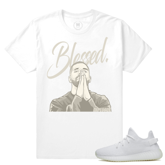 Match Yeezy Boost 350 V2 Cream White | Blessed | White T shirt