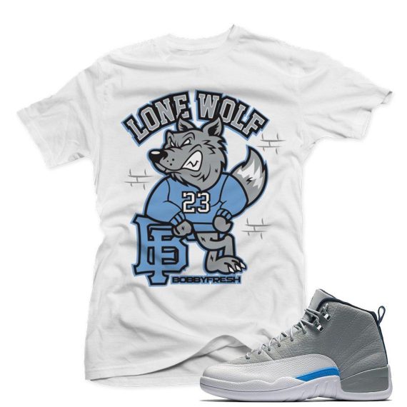 Match Wolf Grey 12 Jordan Retros | Lone Wolf | White T shirt