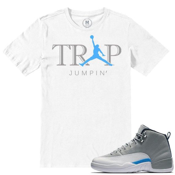 Match Wolf Grey 12 Jordan Retros | Trap Jumpin | White T shirt