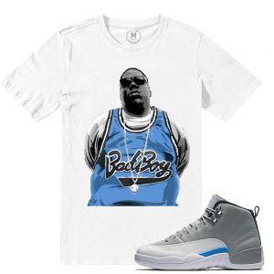 Match Wolf Grey 12 Jordan Retros | Biggie Bad Boy | White T shirt