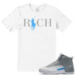 Match Wolf Grey 12 Jordan Retros | Country Club Rich | White T shirt