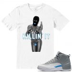 Match Wolf Grey 12 Jordan Retros | Killin It | White T shirt