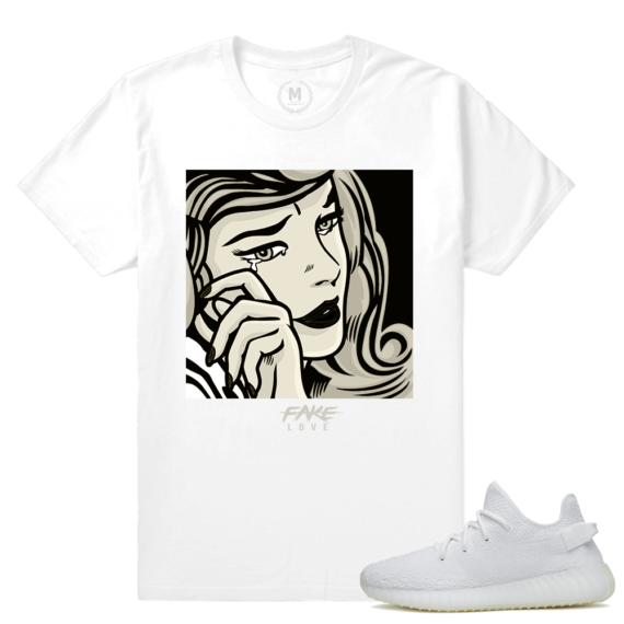 Match Yeezy Triple White | Fake Love | White T shirt