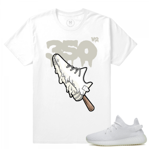 Match Yeezy Boost 350 V2 Cream White | Ice Cream Yeezys | White T shirt