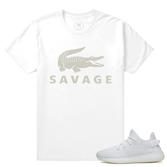 Match Yeezy Boost 350 V2 Cream White | Savage | White T shirt