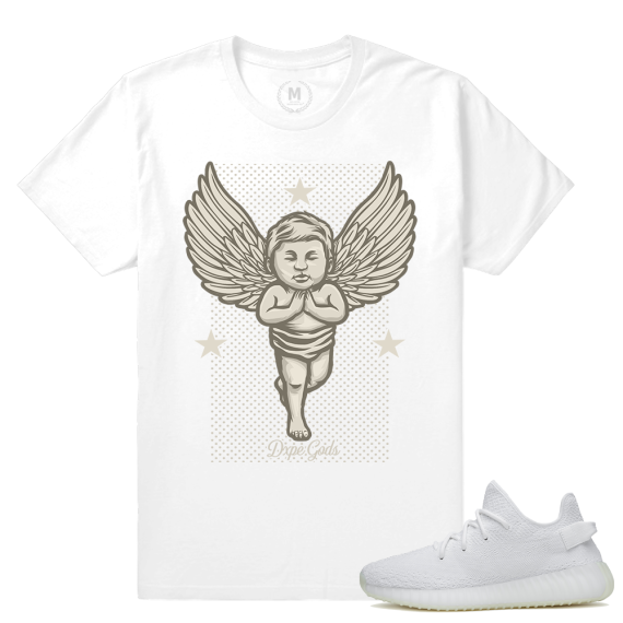 Match Yeezy Boost 350 V2 Cream White | Praying Angel | White T shirt