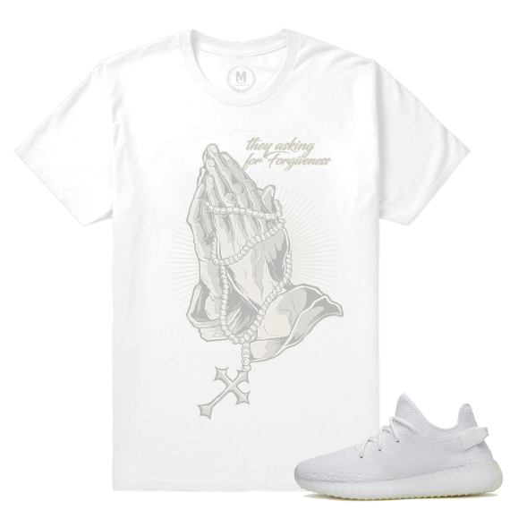 Match Yeezy Boost 350 V2 Cream White | Forgiveness | White T shirt