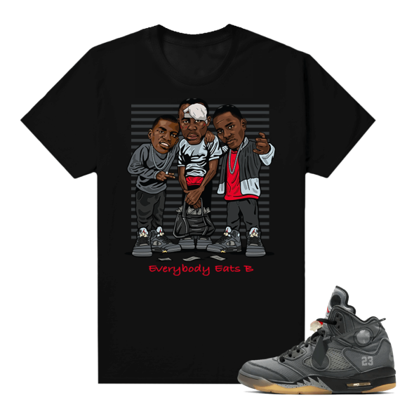 Off white 5s Jordan shirt - black - Everybody Eats B