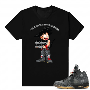 Off white 5s Jordan shirt - black - Just a Kid