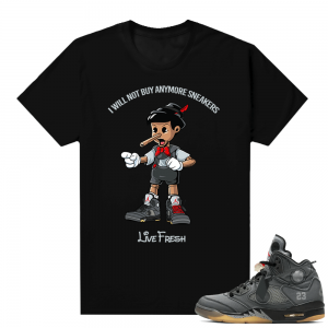 Off white 5s Jordan shirt - black - Pinocchio