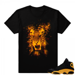 Match retro 13 sneaker apparel | Stealth Dxpe Tiger | Black shirt