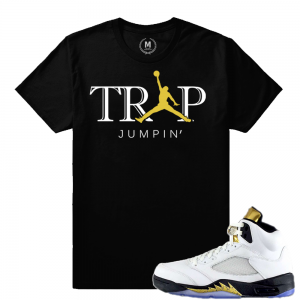 Match Olympic 5 Jordan Retro | Trap Jumpin | Black T shirt