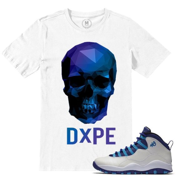 Match Jordan Retros 10 Charlotte Hornets | DXPE Prism Skull | White T shirt