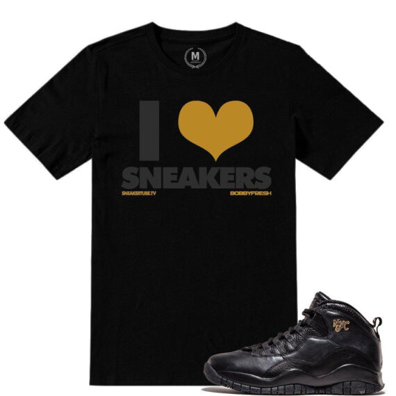 Match NYC 10 Jordan Retros |I Love Sneakers| Black T shirt