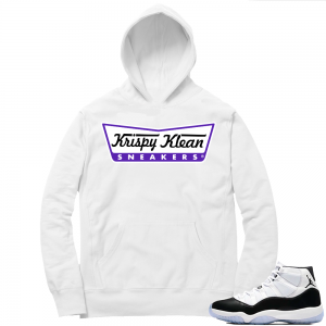 Jordan 11 Concord | Krispy Klean Sneakers | White Hoodie