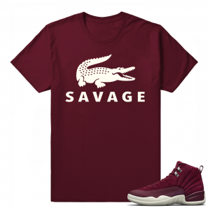 Air Jordan 12 Sneaker tees Bordeaux 'Savage' T shirt Maroon