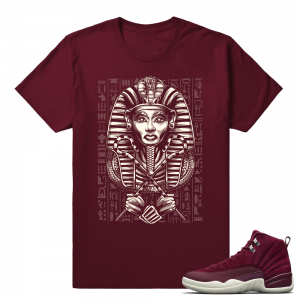 Air Jordan Retro 12 Bordeaux Sneaker tees 'Dxpe Pharaoh' T shirt Maroon