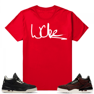 Awok Jordan 3 Woke T shirt  WOKE Signature  Red Tee