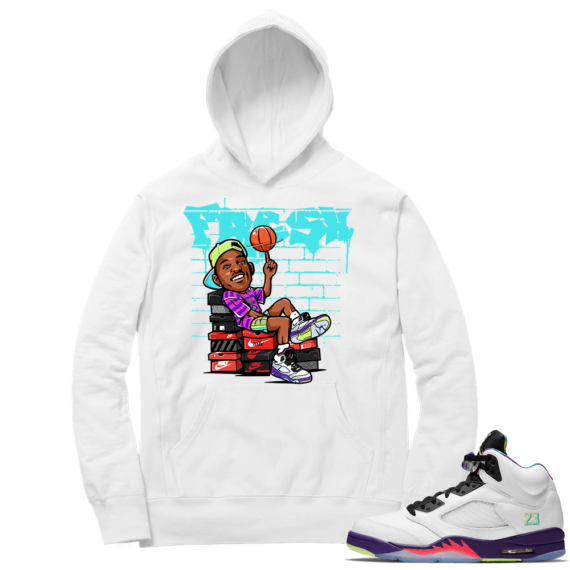 Bel Air 5s Sneaker Hoodie - White - Fresh Fives