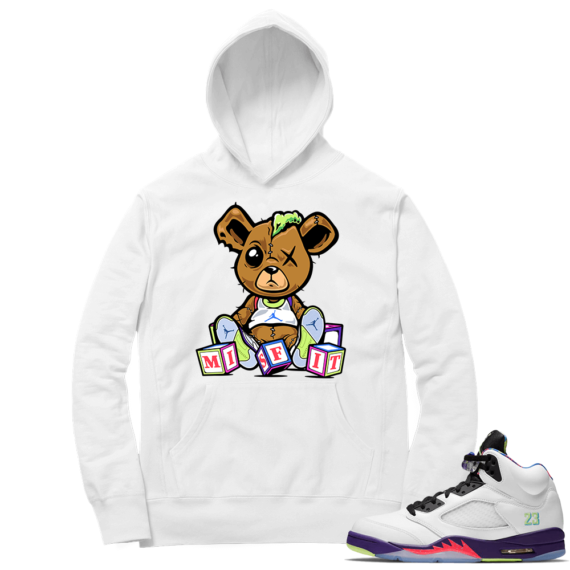 Bel Air 5s Sneaker Hoodie - White - Misift Teddy