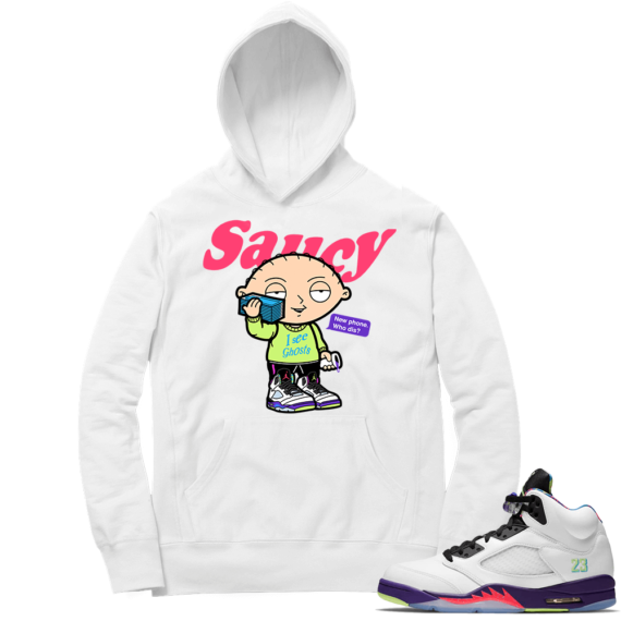 Bel Air 5s Sneaker Hoodie - White - Saucy