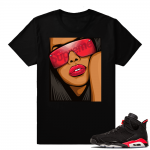 Sneaker tees Jordan 6 Infrared | Aliyah | Black shirt