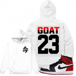 Match Jordan 1 Black Toe | Rare Air GOAT 23 | White Hoodie