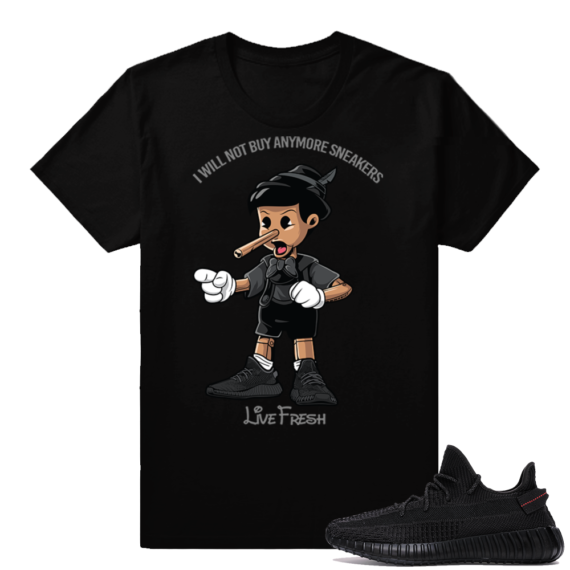 Yeezy Boost 350 V2 Black | Sneakerhead Pinocchio | Black Shirt