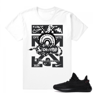 Yeezy Boost 350 V2 Black | Designer Mashup | White Shirt