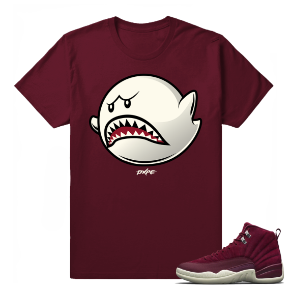 Air Jordan 12 Bordeaux Boo Shark Maroon T shirt