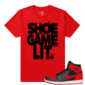 Match Banned 1s Jordan Retro | Shoe Game Lit | Red T shirt