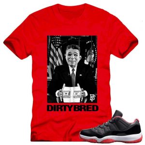 Jordan 11 Bred Low shirt to match 'Dirty Bred' Red Sneaker Tees