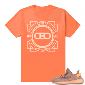 Yeezy 350 Clay | CEO 100 Mil | Hyper Orange Shirt