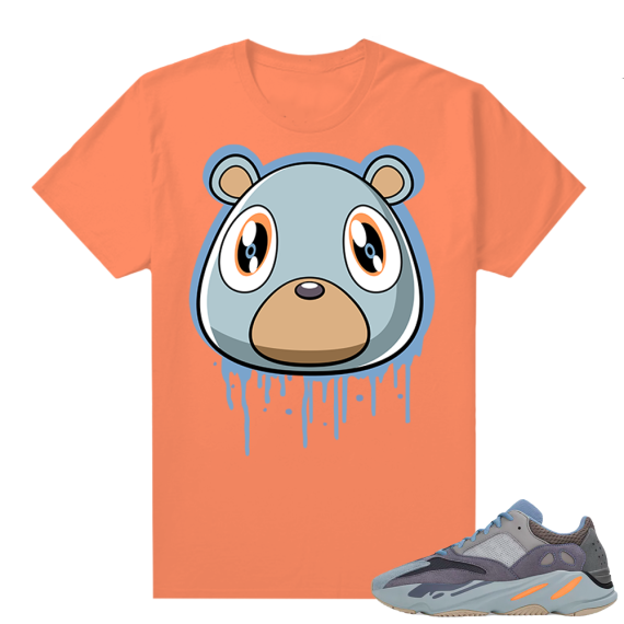 Carbon Blue Yeezy 700 | Bear Drip | Bright Orange shirt