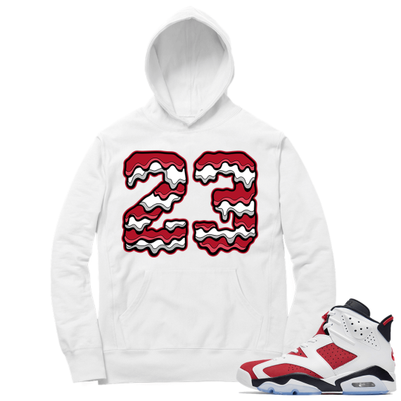 Carmine 6 Hoodie - White 23 Drip