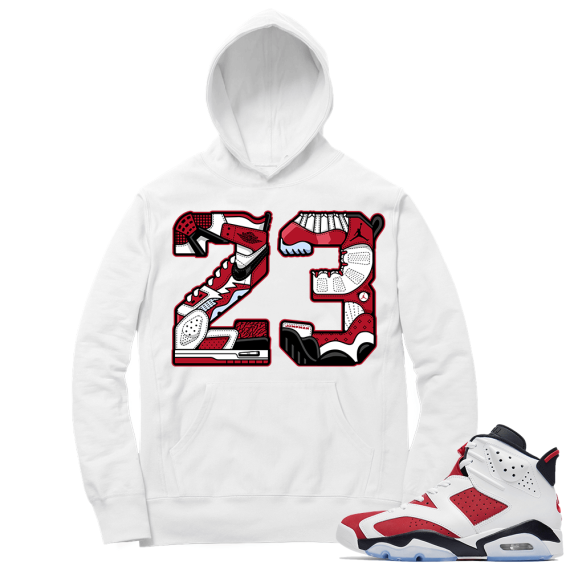 Carmine 6 Hoodie - White 23 Mashup