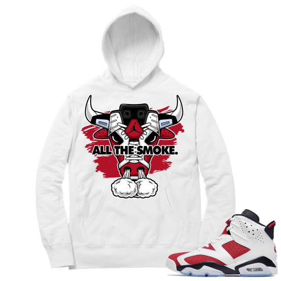 Carmine 6 Hoodie - White All the Smoke