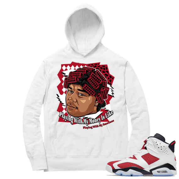 Carmine 6 Hoodie - White Big Worm