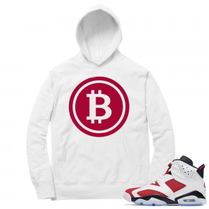 Carmine 6 Hoodie - White Bitcoin