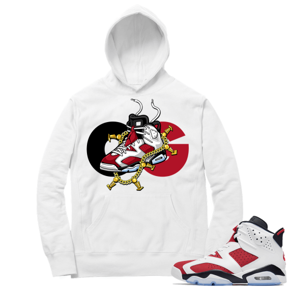 Carmine 6 Hoodie - White Carmine 6 Trophies