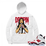 Carmine 6 Hoodie - White Drippin 6s