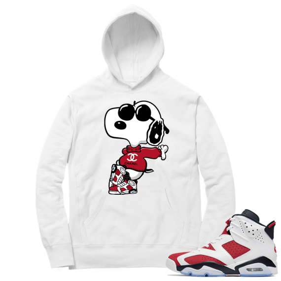 Carmine 6 Hoodie - White Fly Snoopy