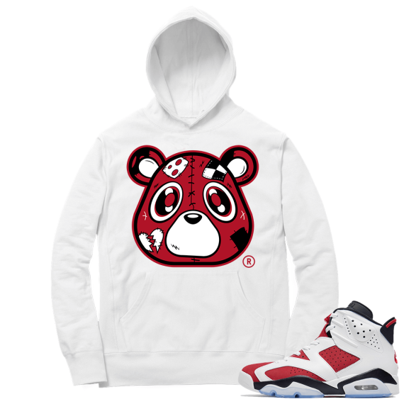 Carmine 6 Hoodie - White Heartless Bear