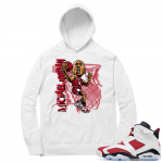 Carmine 6 Hoodie - White MJ layout toon