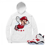 Carmine 6 Hoodie - White Mario Fly