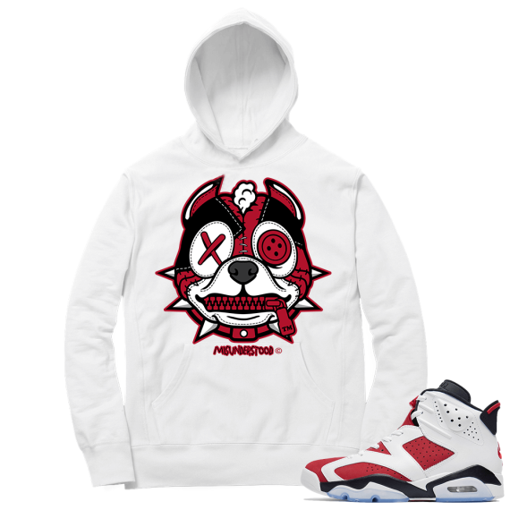 Carmine 6 Hoodie - White  Pitbull