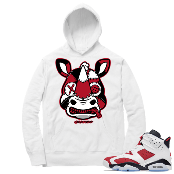 Carmine 6 Hoodie - White  Rhino