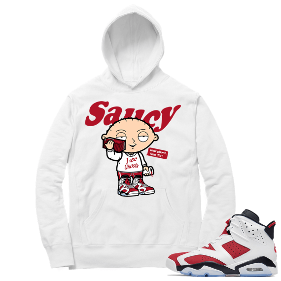 Carmine 6 Hoodie - White Saucy