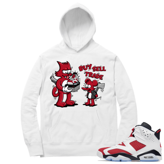 Carmine 6 Hoodie - White Sneaker Game Buy Sell Trade